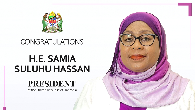 Congratulations to Her Excellency Samia Suluhu Hassan as 6th President of the United Republic of Tanzania