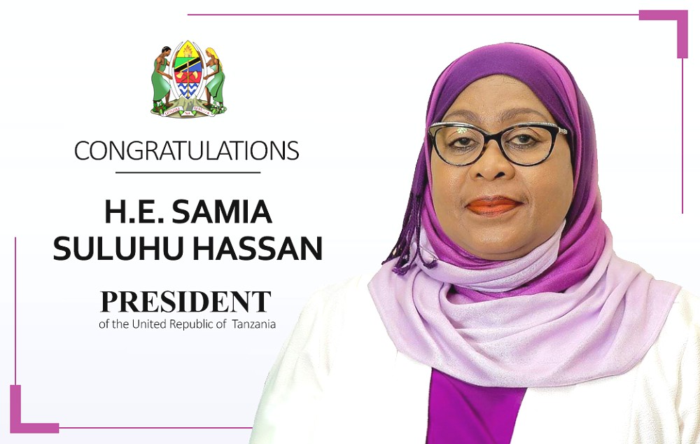 Congratulations to Her Excellency Samia Suluhu Hassan as 6th President of the United Republic of Tanzania