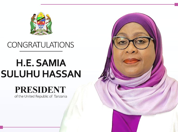 Congratulations to Her Excellency Samia Suluhu Hassan as 6th President of the United Republic of Tanzania